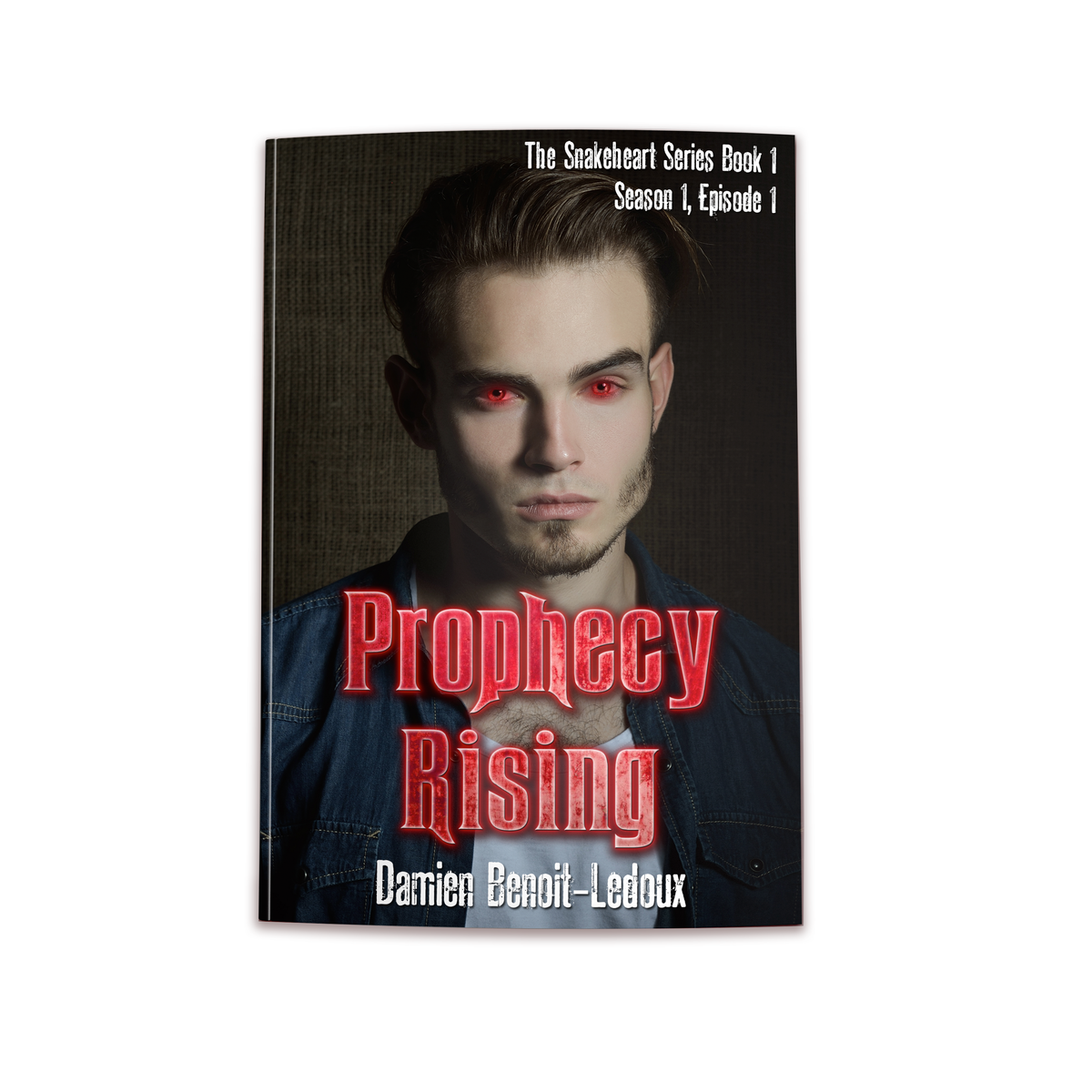Prophecy Rising paperback edition cover, adult supernatural thriller by Damien Benoit-Ledoux