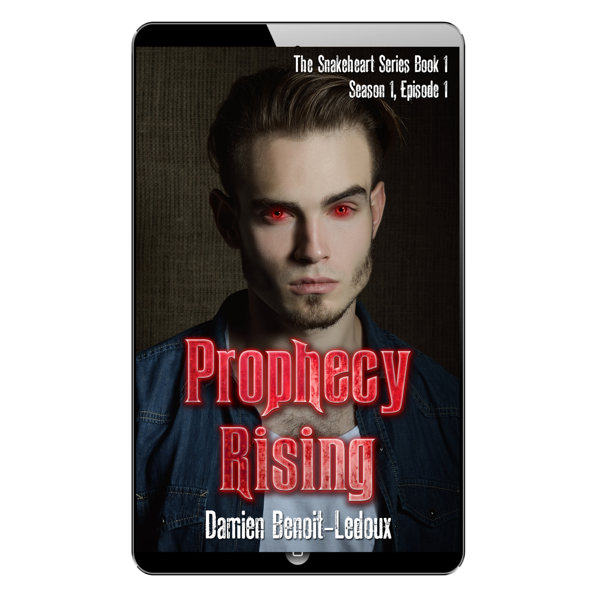 Prophecy Rising book cover, adult supernatural thriller by Damien Benoit-Ledoux